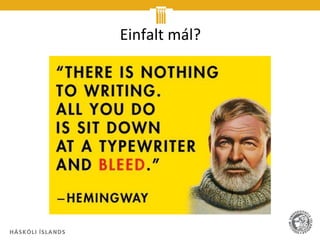 Einfalt mál?
 
