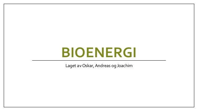 bioenergi