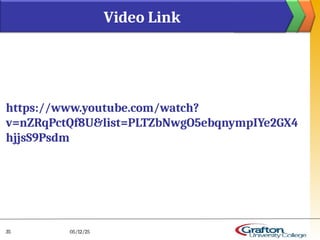 https://www.youtube.com/watch?
v=nZRqPctQf8U&list=PLTZbNwgO5ebqnympIYe2GX4
hjjsS9Psdm
Video Link
05/12/25
35
 