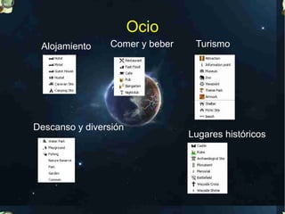 Ocio
 Alojamiento     Comer y beber    Turismo




Descanso y diversión
                                 Lugares históricos
 
