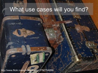 What use cases will you find? http://www.flickr.com/photos/kiwinz/3792754955/ 