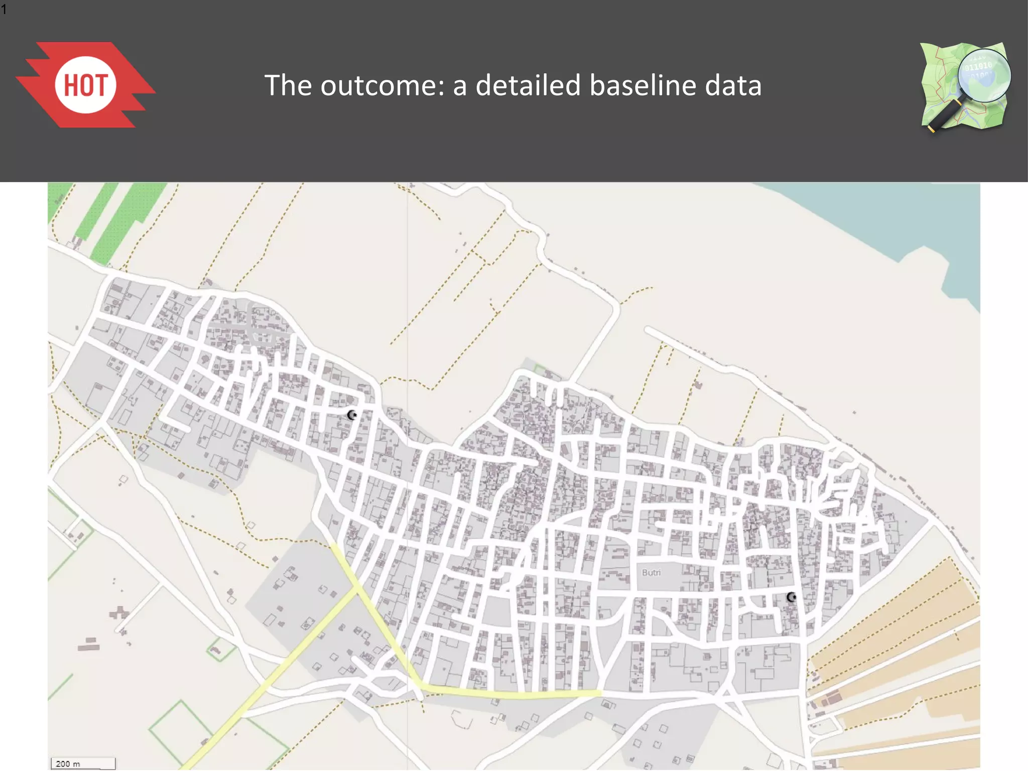 1

The outcome: a detailed baseline data

 