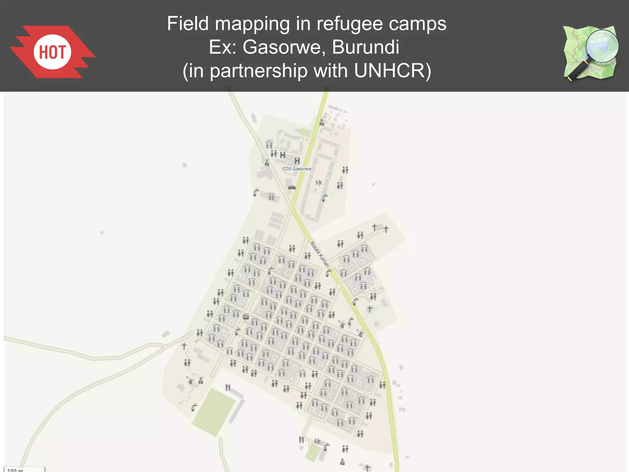 Field mapping in refugee camps
Ex: Gasorwe, Burundi
(in partnership with UNHCR)

 