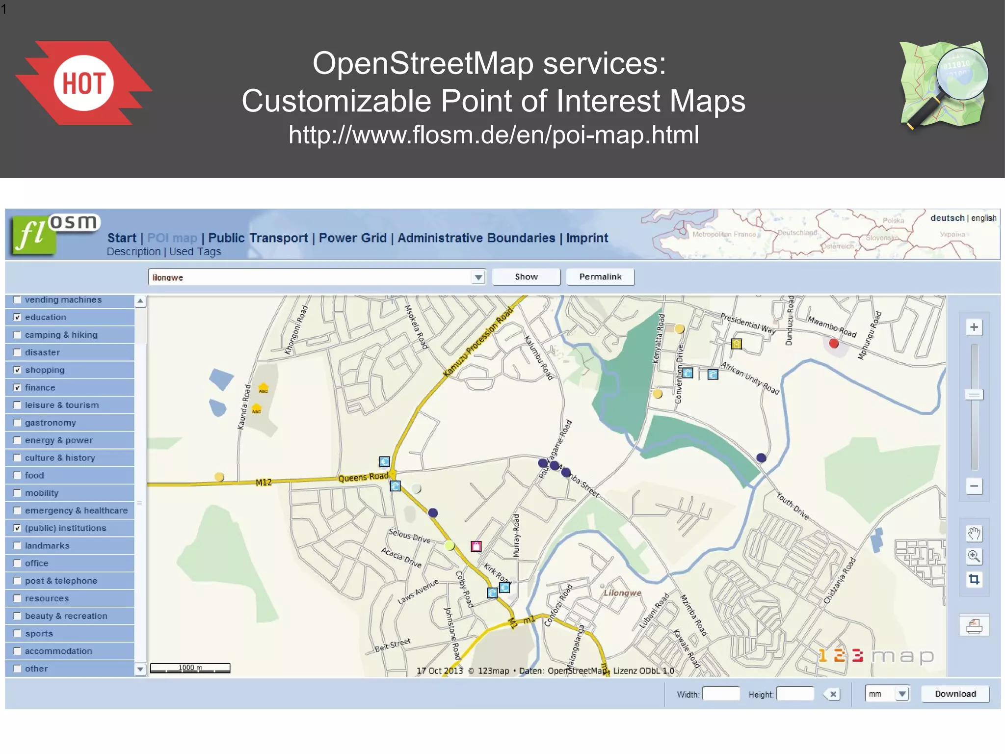1

OpenStreetMap services:
Customizable Point of Interest Maps
http://www.flosm.de/en/poi-map.html

 