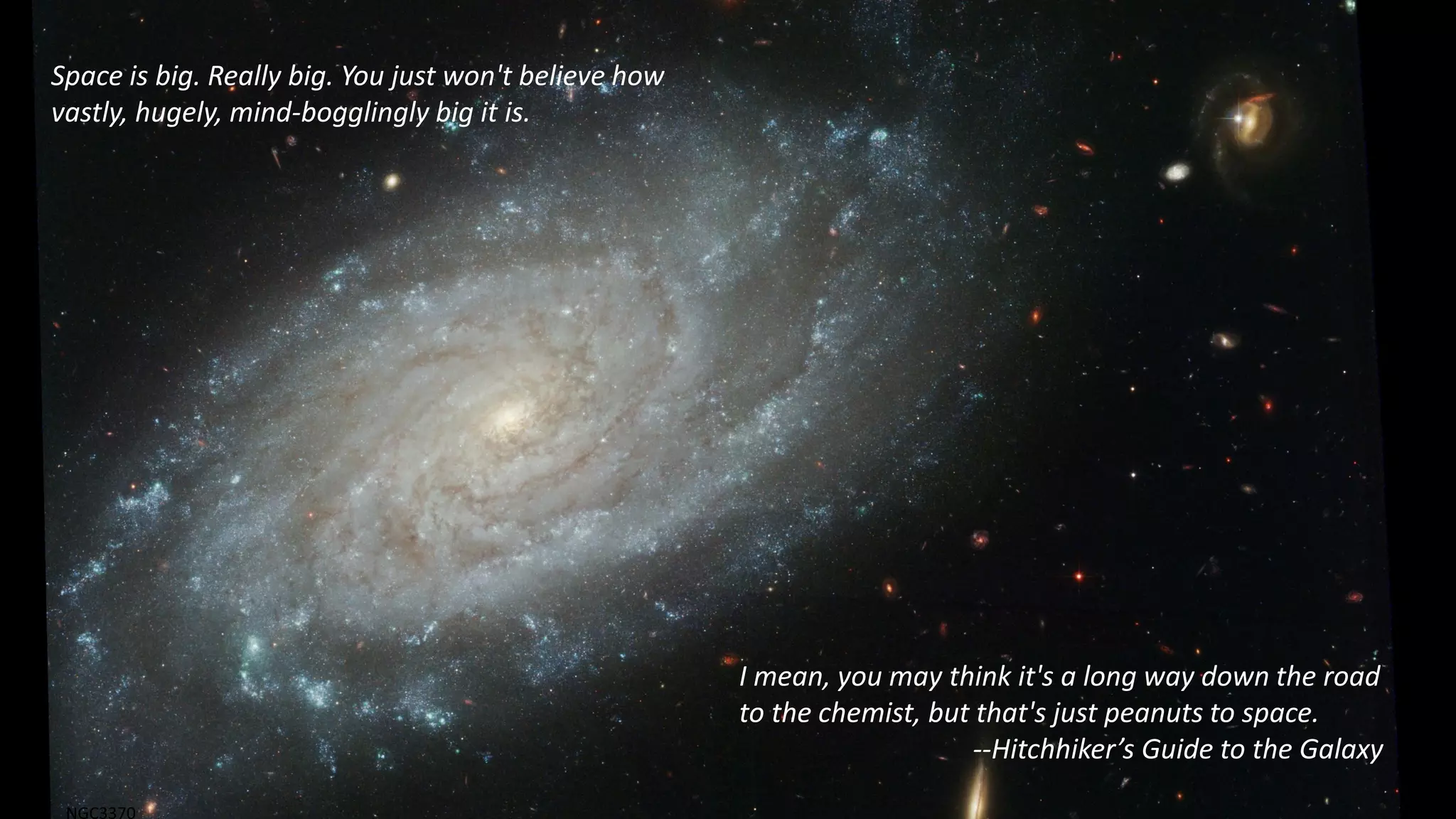 ©2017 Real-Time Innovations, Inc.
Space is big. Really big. You just won't believe how
vastly, hugely, mind-bogglingly big it is.
I mean, you may think it's a long way down the road
to the chemist, but that's just peanuts to space.
--Hitchhiker’s Guide to the Galaxy
NGC3370
 