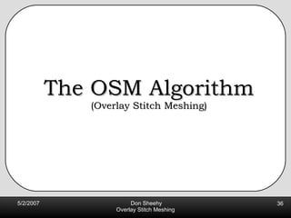 The OSM Algorithm (Overlay Stitch Meshing) 