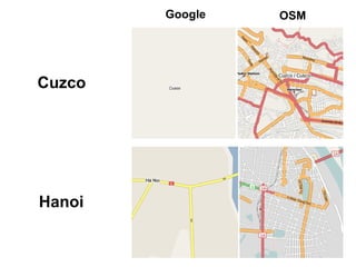 Cuzco Hanoi Google OSM 