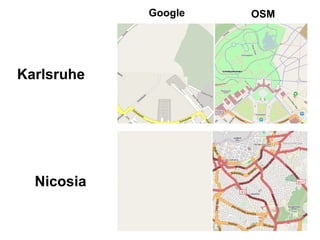 Karlsruhe Nicosia Google OSM 