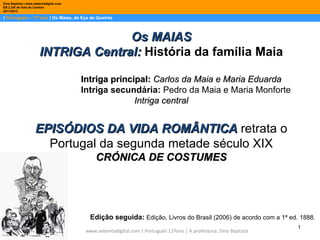 Dina Baptista | www.sebentadigital.com
EB 2,3/S de Vale de Cambra
2011/2012

| Português – 11º ano | Os Maias, de Eça de Q...