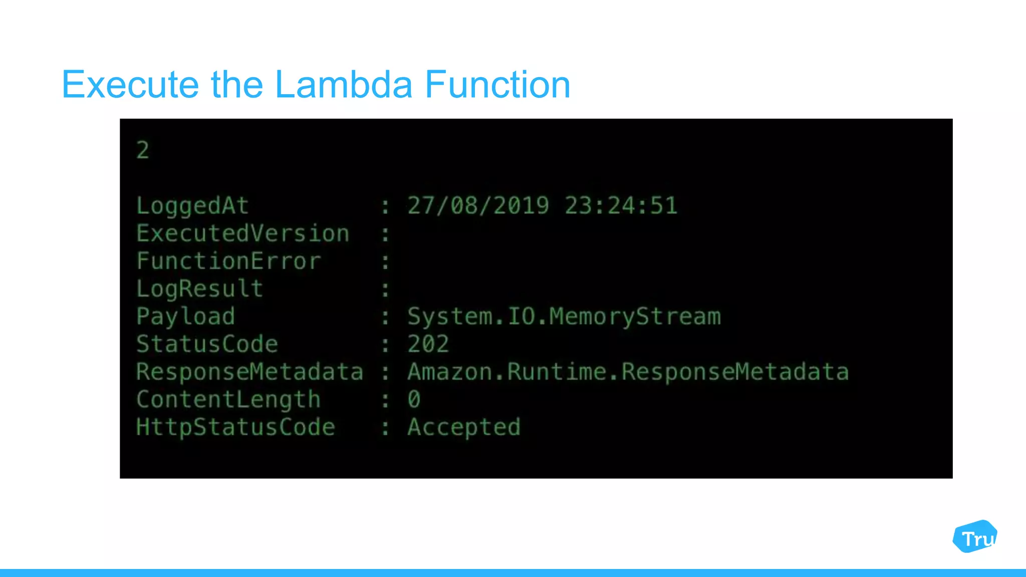 Execute the Lambda Function