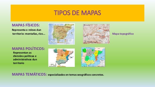 Tipos de mapas. Representación da realidade xeográfica