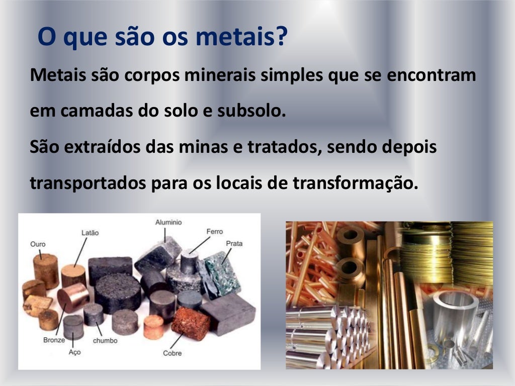 Os materiais Os materiais