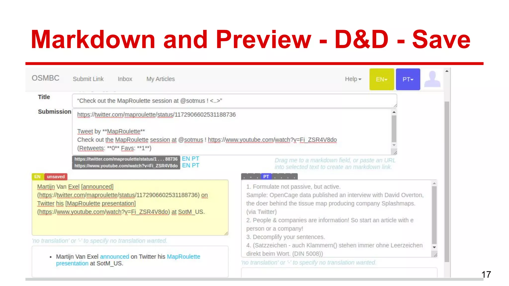 Markdown and Preview - D&D - Save
17
 