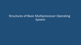 Structures of Basic Multiprocessor Operating
System
18
 