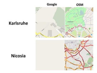 Karlsruhe Nicosia Google OSM 