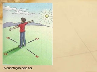 A orientação pelo Sol.
 