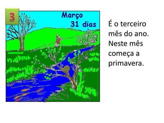 É o terceiro
mês do ano.
Neste mês
começa a
primavera.

 