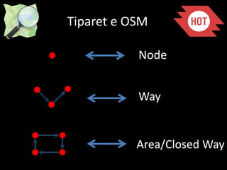 Tiparet e OSM
Node
Way
Area/Closed Way
 