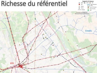 11
Richesse du référentiel RAS
Supports et réseaux
Métal Béton Bois
Portique
Poteau
Pylone
Ligne puissance
Poste
Poste HTA cabine
Poste HTA H61
OCR
Enedis
RTE
Extraction au 04/06/2017
Openstreetmap et contributeurs
 