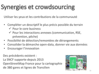 Synergies et crowdsourcing
15
Utiliser les yeux et les contributions de la communauté
• Compléter un descriptif le plus pr...