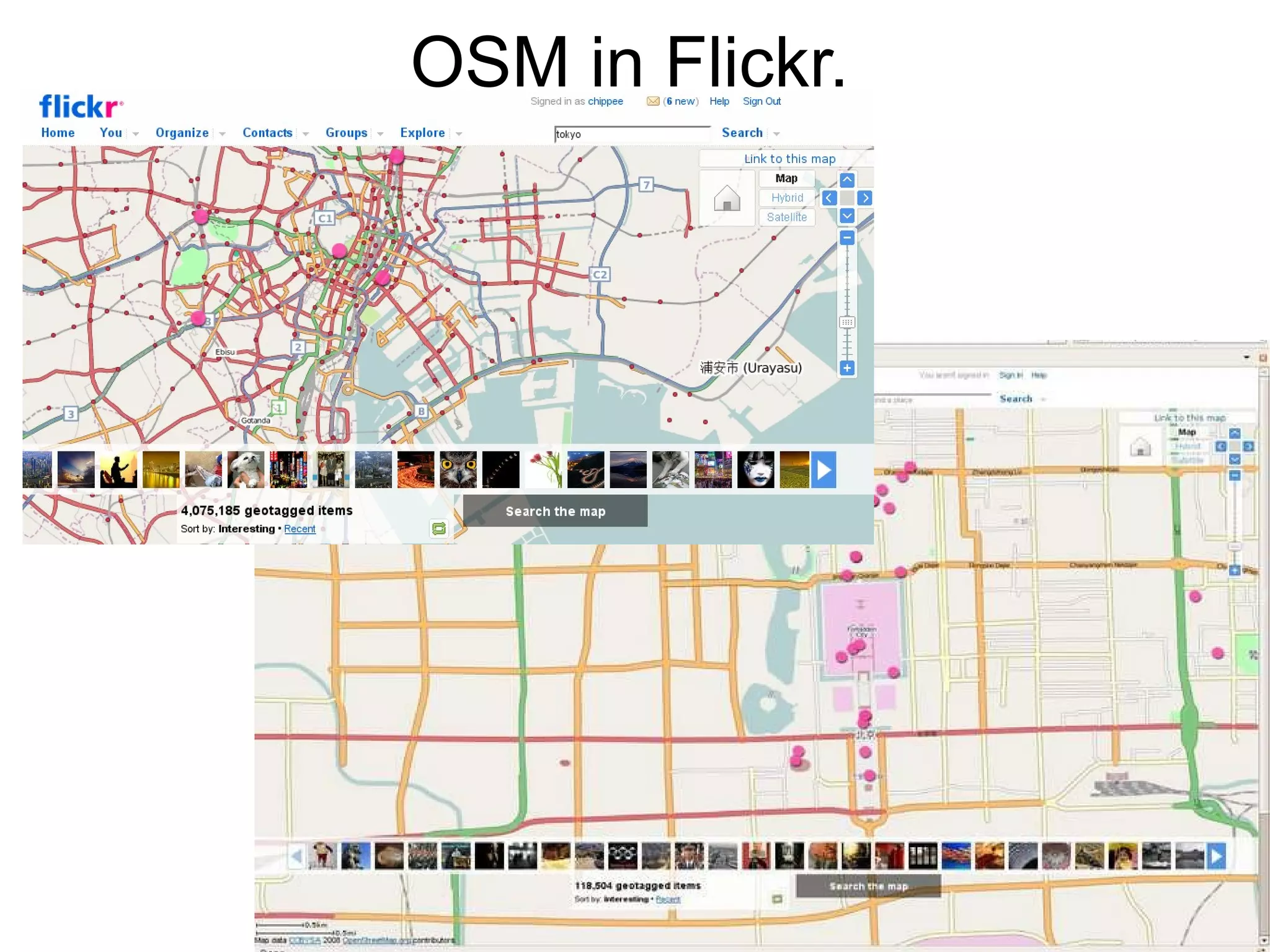 OSM in Flickr.  