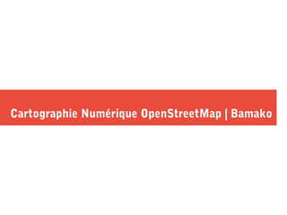 Cartographie Numérique OpenStreetMap | Bamako
 