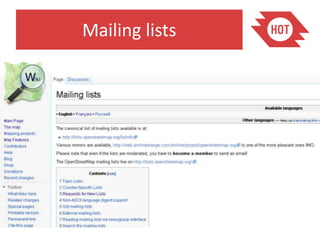Mailing lists
 