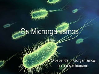 Os Microrganismos
O papel de microrganismos
para o ser humano
 