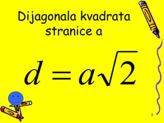 Dijagonalno Matematika-geometrija-8. razred-formule | PPT