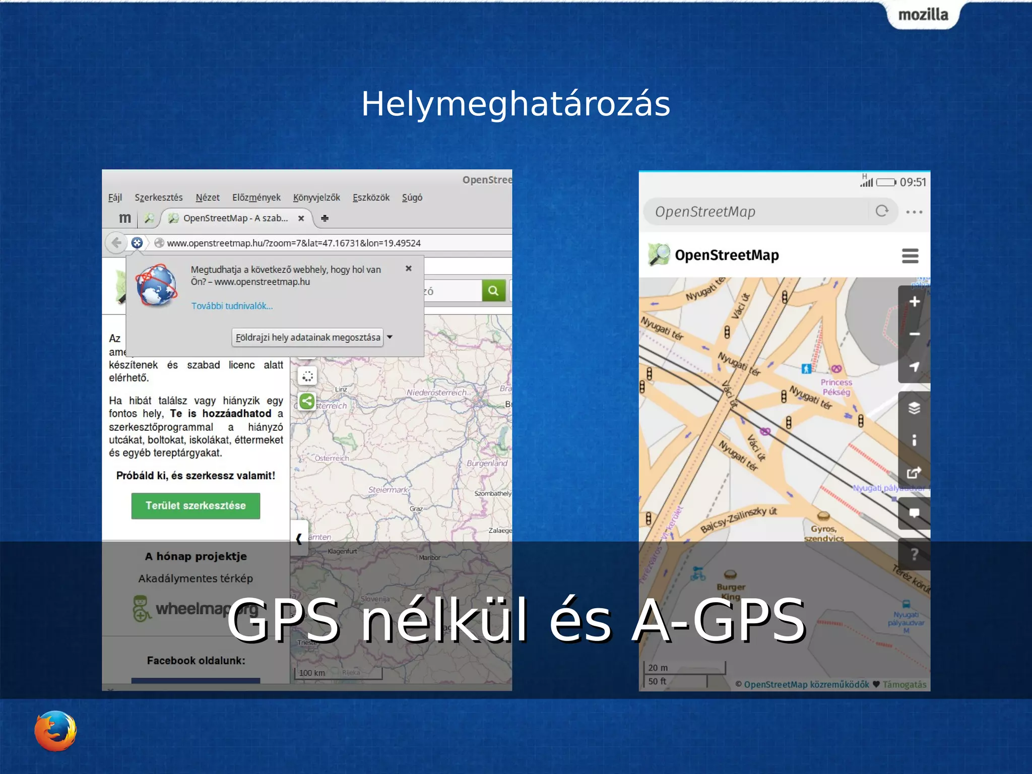 Helymeghatározás
GPS nélkül és A-GPSGPS nélkül és A-GPS
 