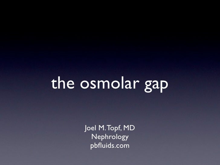 Osmolar Gap