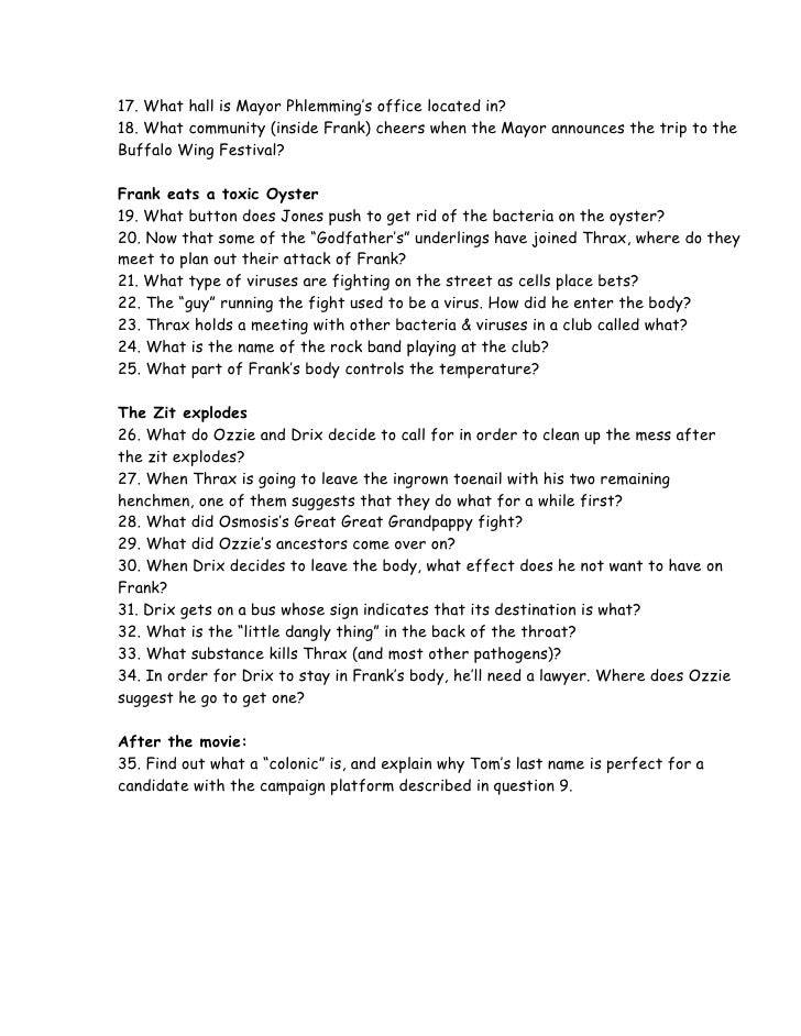 Osmosis Jones Worksheet Answer Key - Promotiontablecovers