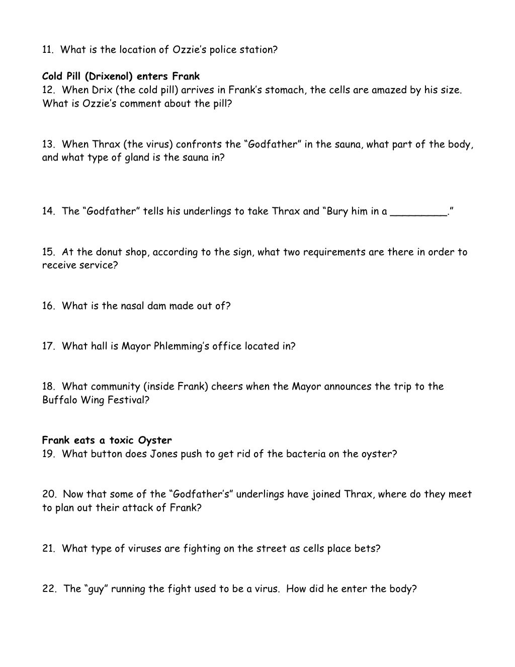 Osmosis Jones Throughout Osmosis Jones Video Worksheet Answers