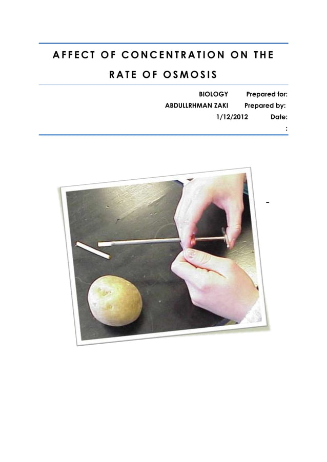 osmosis in potatoes lab report