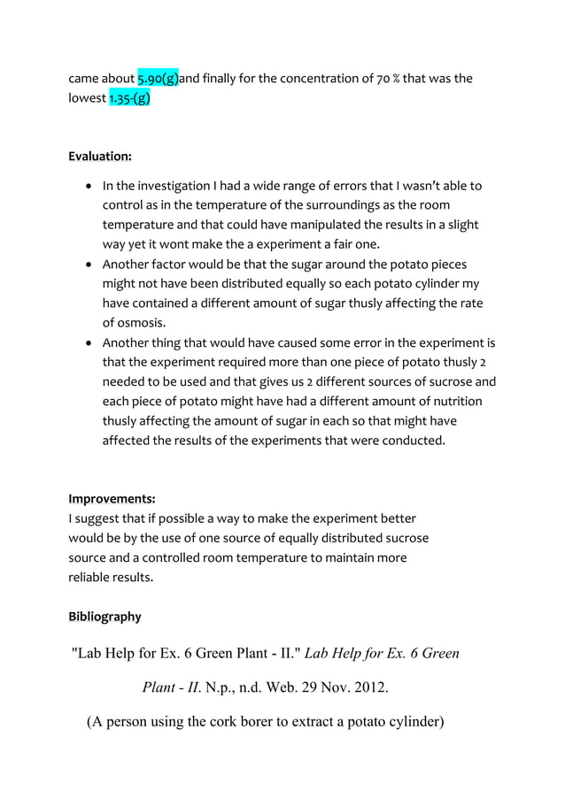 Osmosis lab report PDF