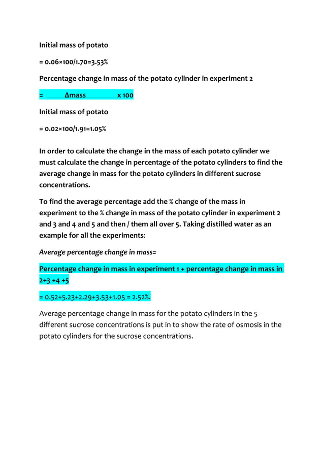 Osmosis lab report PDF