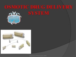 OSMOTIC DRUG DELIVERY
SYSTEM
Department of Pharmaceutics, NIPS 1
 