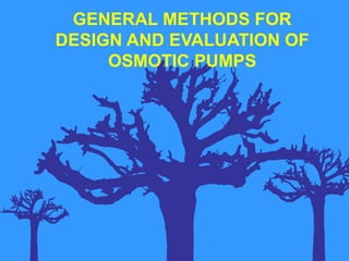 GENERAL METHODS FOR
DESIGN AND EVALUATION OF
     OSMOTIC PUMPS
 