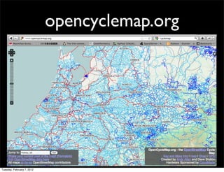 opencyclemap.org




Tuesday, February 7, 2012
 