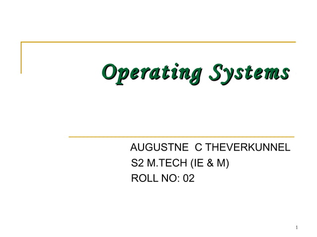 operating systems | PPT