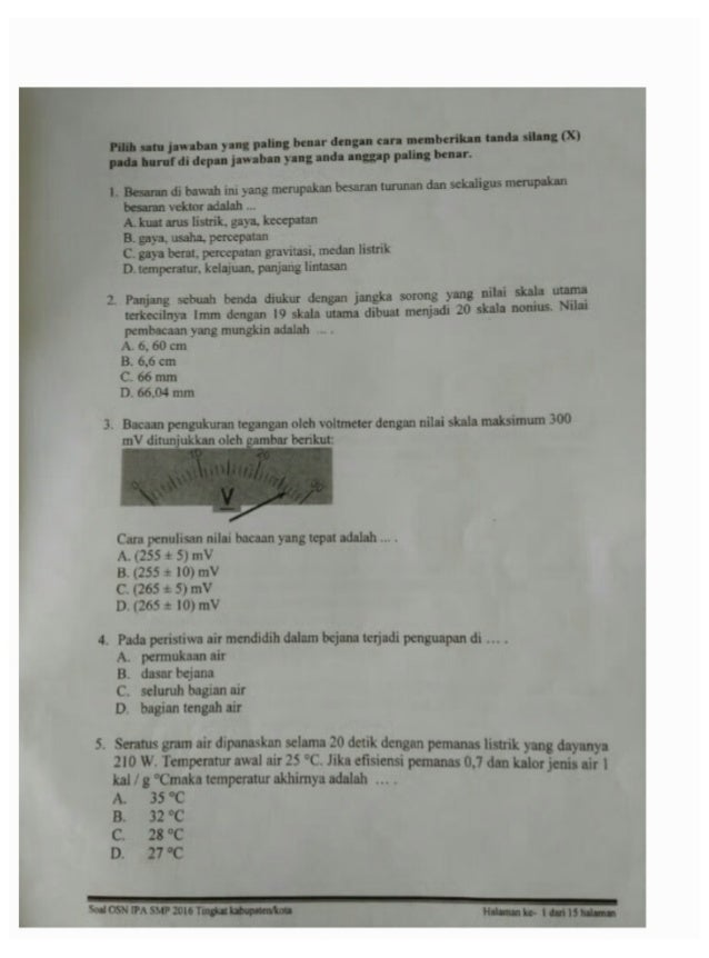 Soal Unbk Ipa Smp 2018