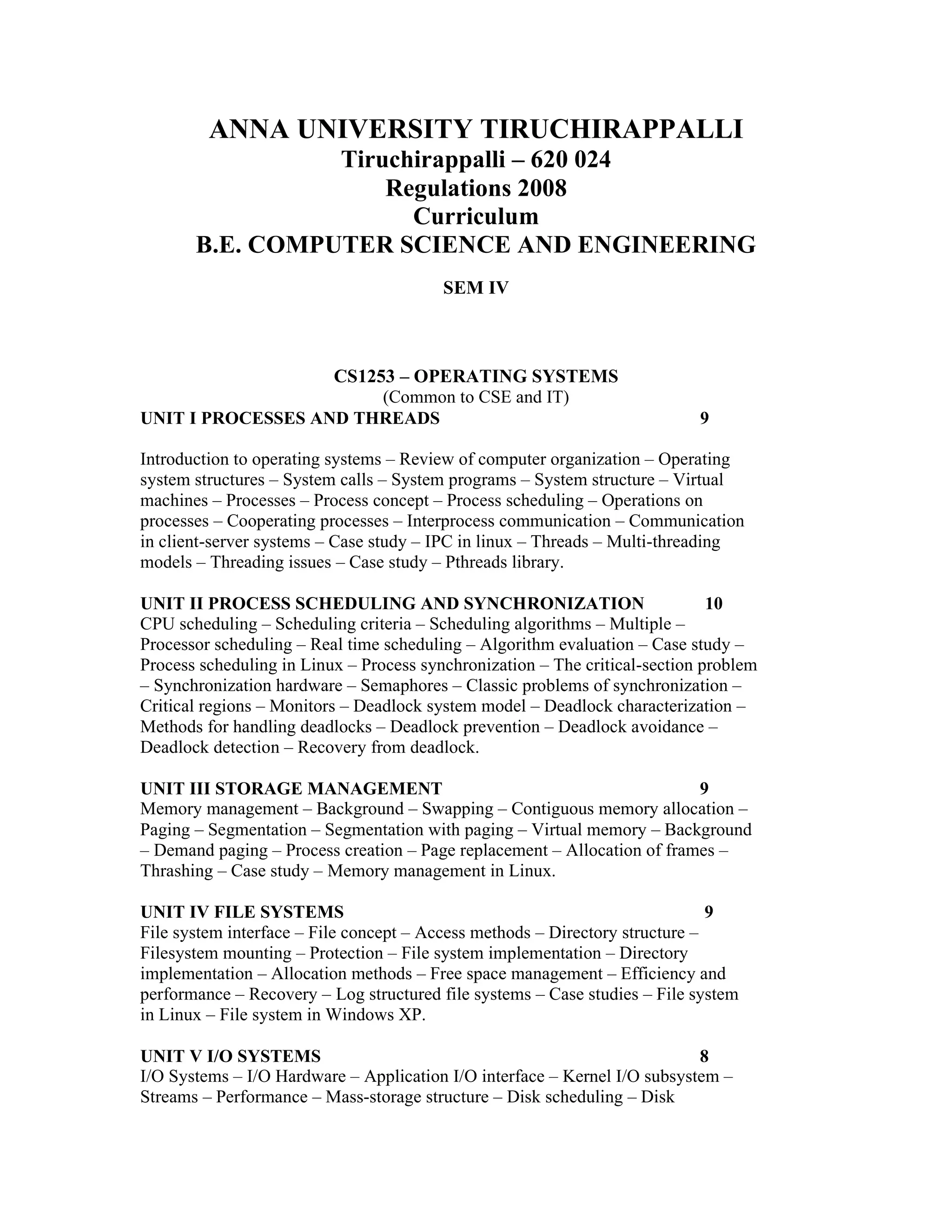 operating system lecture notes | DOC