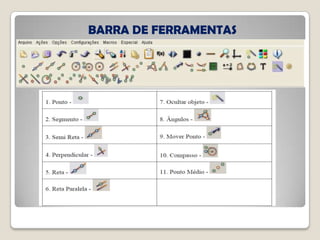BARRA DE FERRAMENTAS
 