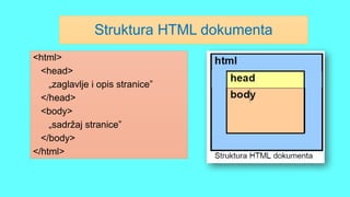 Html Tagova Osnove_HTML_prezentacijski web jezik_css | PPTX