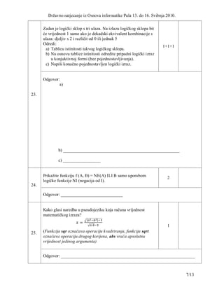 Zadaci iz Osnove informatike | PDF