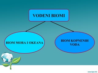 VODENI BIOMI
BIOM MORA I OKEANA
BIOM KOPNENIH
VODA
 