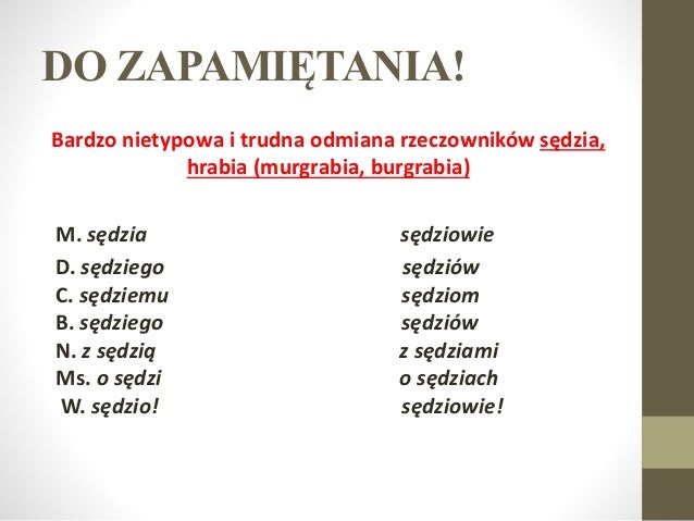 Osobliwości w odmianie rzeczowników