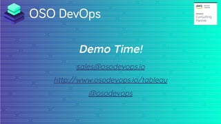 Title Text
Demo Time!
sales@osodevops.io
http://www.osodevops.io/tableau
@osodevops
 