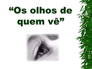 “ Os olhos de quem vê” 