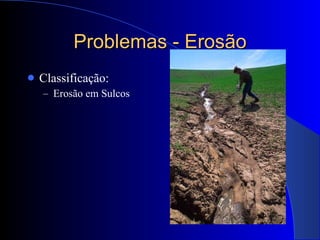 Problemas - Erosão Classificação: Erosão em Sulcos 